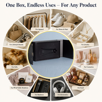 Boîte en carton gris avec plateau intérieur pour cosmétiques, impression de logo de marque de luxe sur mesure, fermeture magnétique à double porte, emballage cadeau