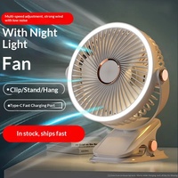 Clip-Ventilator, tragbar, stumm, Mini-Bürstenloser Motor, 3 Geschwindigkeiten, USB-Aufladung, lange Akkulaufzeit, Büro, Schlafsaal, 360-Grad-Drehung