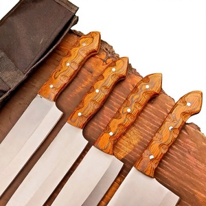 Ensemble de 4 couteaux de chef en acier inoxydable avec manches en bois, couteaux de cuisine durables, en vente en ligne à bas prix - Product Image 4