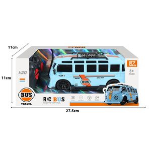 Voiture télécommandée à batterie à l'échelle 1/<span class=keywords><strong>20</strong></span>, <span class=keywords><strong>bus</strong></span> rétro, simulation, véhicule télécommandé 27 MHz, jouet amusant pour enfants - Product Image 5