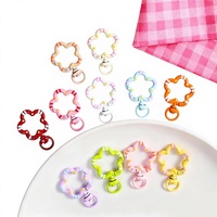 Fermoirs et crochets DIY en métal ouvrables pour ceintures en cuir, chaînes, fermoirs à pression, clips mousquetons, vente en gros, usine, en acrylique en forme de fleur