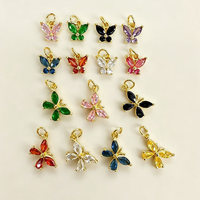 CH-LAP2174 Breloques carrées tendance en zircon coloré, plaqué or, breloques en CZ, mini composants en cuivre, vente en gros pour la fabrication de bijoux