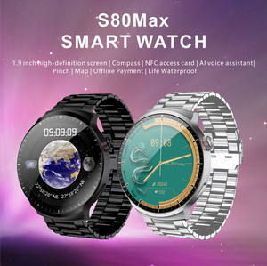 Montre connectée pour homme S80 MAX, écran de 1,9 pouce, appel BT, charge sans fil, étanche, modes sportifs, pression artérielle, NFC - Product Image 2