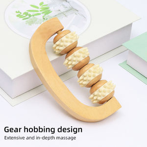 Gua Sha massaggiatore di legno per tutto il corpo tessuto molle strumento di <span class=keywords><strong>massaggio</strong></span> Anti-Cellulite linfatica di drenaggio di legno terapia rullo per - Product Image 4