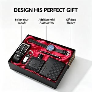 Set Regalo di <span class=keywords><strong>Lusso</strong></span> 6 in 1 per Uomo d'Affari: Orologio, Portafoglio, Cintura, Occhiali da Sole, Penna, <span class=keywords><strong>Portachiavi</strong></span> - Regalo Aziendale - Product Image 5