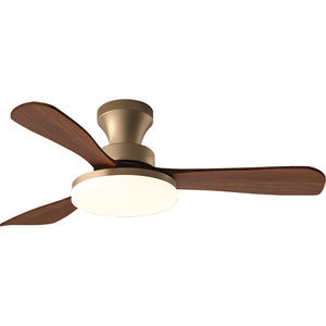 Ventilateur de plafond LED avec télécommande, tendance 2025, européen, en bois de paulownia acrylique, <span class=keywords><strong>5</strong></span> pales, couleur bois brun, pour la maison, l'intérieur, les restaurants - Product Image 6