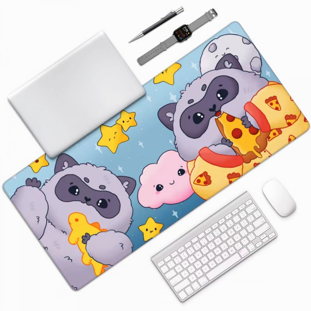 Gaming Mouse Pad Extended Large Desk Mat Non Slip Rubber Base Stitched Edges Waterproof Surface for Computer Laptop Keyboard