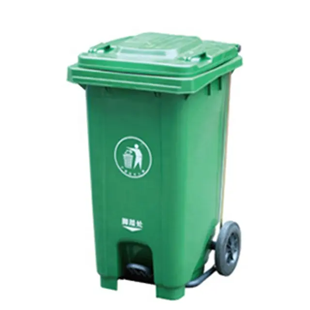 GNF 120L/240L Eco-friendly outdoor plastic dustbin mobile foot pedal garbage bins basurero public trash bin poubelle with wheels