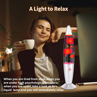 Lampe de table LED en verre en forme de fusée, 13 pouces, corps en aluminium arc-en-ciel, avec paillettes colorées, style lampe à lave, E14/E26, vente en gros