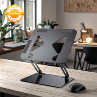 Support d'ordinateur portable réglable de meilleure vente d'usine pour le bureau d'ordinateur Support d'ordinateur portable ergonomique en acier au carbone de refroidissement creux