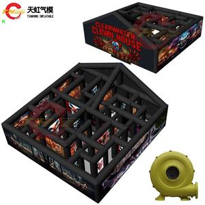 Château gonflable de <span class=keywords><strong>labyrinthe</strong></span> de maison hantée d'Halloween de 8x8m nouveau design avec expédition rapide et souffleur d'air - Product Image 3
