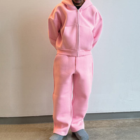 Ensemble de survêtement de luxe en coton épais avec logo brodé personnalisé, coupe oversize, style streetwear, comprenant un sweat à capuche et un pantalon de survêtement