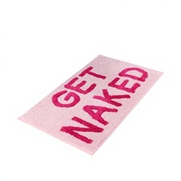 Tapis de salle de bain moderne de luxe GET Naked, tapis de bain antidérapant 40x60 cm, tapis de douche, tapis de porte, décoration WC, absorbant, rose