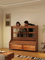 Meuble TV convertible mobile en bois massif, style rétro, moderne et minimaliste, de luxe léger, haut de gamme, pour petit salon ou chambre à coucher