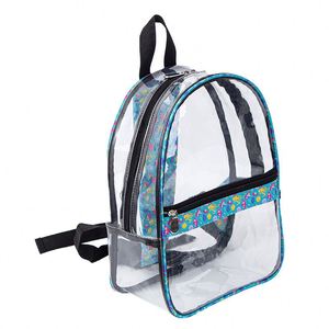 Sac à dos imperméable en PVC transparent, sac de <span class=keywords><strong>voyage</strong></span> avec imprimé sirène souriante, sac de rangement pour livres d'étudiant, sac de <span class=keywords><strong>voyage</strong></span> à double bandoulière pour loisirs - Product Image 3
