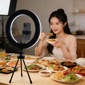 Anneau lumineux léger pour diffusion en direct 2700-6500K avec détection de visage pour <span class=keywords><strong>TikTok</strong></span> Streamers, LED 160mm pour beauté et photographie selfie - Product Image 3