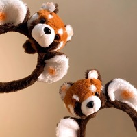Nouveau Bandeau Cheveux Petit Panda, Oreilles d'Animaux en Peluche de Parc d'Attractions, Bandeau Pouponnet de Renard, Accessoire de Performance, Coiffe Photo, Unisexe