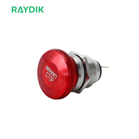 Interruptores de botón pulsador metálicos de emergencia con cabezal de hongo, impermeables IP65 IP68, de 19 mm y 22 mm