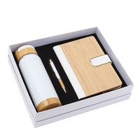 Ensemble cadeau d'affaires écologique de style chinois avec un ensemble de carnets en bambou pour les banquets et les réunions annuelles