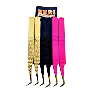 Volume Eyelash Extension Tweezers 45 Angle Short Tip Tweezers For Lash Extension Fiber Tips Boot Tip Tweezer For Eyelashes - Product Image 5
