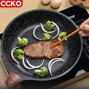 Sartén de Hierro Fundido de 28 cm para Cocina, Sartén de Aleación de Aluminio con Piedra Maifan, Sartén Antiadherente con Tapa - Product Image 3