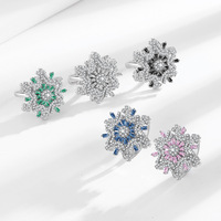 Nouvel Arrivage – Bague en Cuivre Luxe Haut de Gamme Motif Flocon de Neige, Best-Seller – Bague Rotative Élégante pour l'Index pour Femme
