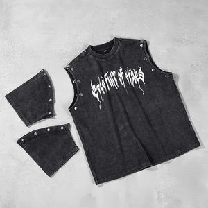 TKAN140 Plus Size Vintage Washed T-<b>shirt</b> for Men High Quality 100% Cotton 260 Grams Summer Graphic Printing Acid Wash <b>Oversized</b> - Product Image 1