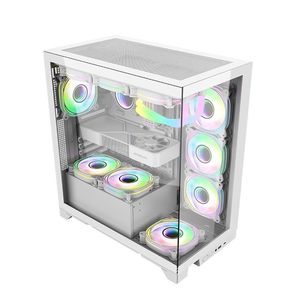 La caja de PC de escritorio para juegos más popular, OEM, juegos con torre completa de vidrio templado, chasis de computadora para juegos de PC de escritorio de
