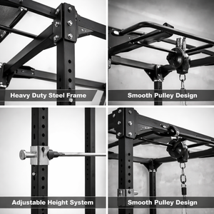 Jaula de potencia de acero de alta resistencia con sistema de poleas para dominadas, estación de entrenamiento para gimnasio en casa para ejercicios de fuerza - Product Image 3