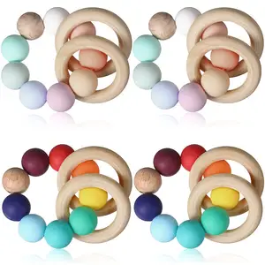 Silicone Bead Teething Chain Infant Nipple Clamp Dummy Holder Nipple Clip Newborns Chew Accessories Silicone Baby Pacifier Clips