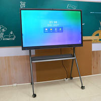 Tableau blanc interactif LCD 4K de 65/75/85/86/98/110 pouces avec système d'exploitation Android et Windows, tactile capacitif pour le bureau, l'éducation et les réunions