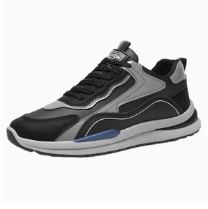 Zapatillas Deportivas para Hombre con Parte Superior de PU, Cordones, Entresuela de EVA a Rayas, Suela de Goma, Estilo Deportivo Casual para Correr, Verano/Invierno - Product Image 3