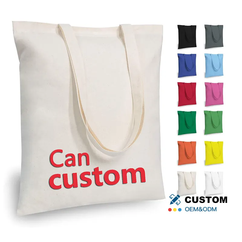 Design sua própria bolsa sacola personalizada reutilizável compras de lona de algodão sacos de sacola com logotipo impresso personalizado
