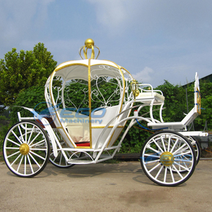 Chariot de princesse citrouille électrique blanc de luxe de haute qualité pour mariage, vente en gros - Product Image 6