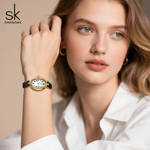 SHENGKE di alta qualità orologio da polso femminile giappone movimento ovale in pelle sintetica quarzo orologio da donna bella ragazza orologi - Product Image 6