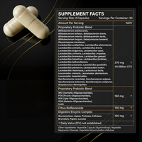 Capsules de probiotiques OEM 100 milliards de UFC, 35 souches, prébiotiques, enzymes digestives, soutien immunitaire intestinal, complément alimentaire