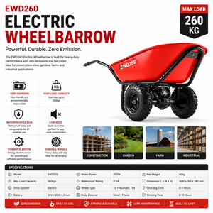 รถเข็น Tayo Durable Zero Emission EWD260 รับน้ำหนักได้สูงสุด 260 กก. กันน้ำ โครงสร้างโลหะและพลาสติกสำหรับงานอุตสาหกรรม ใช้ในสวน 6 ล้อ - Product Image 1