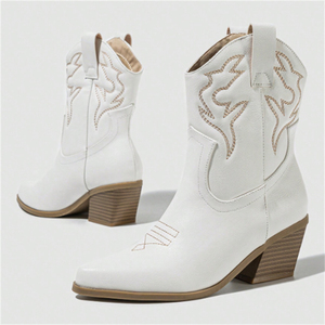 2025 New Elegant Simple High-Heeled Pointed Short <b>Boots</b> European American Style Breathable for Autumn Winter Commuting Brown - Product Image 5