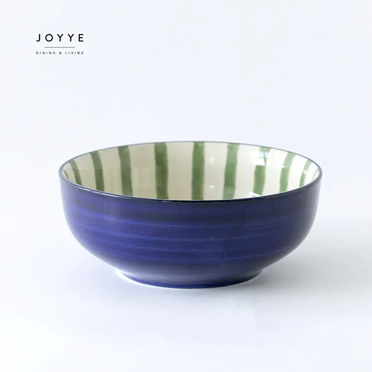 JOYYE morden dipinto a mano blue line design ciotola in ceramica personalizzata creativa cena in ceramica insalata zuppa noodle ciotole