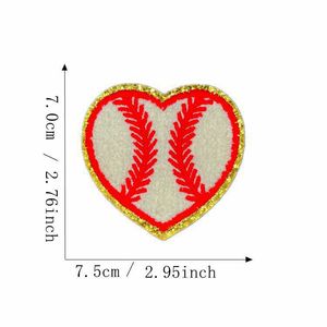 Basket calcio Rugby Baseball asciugamano ricamo ciniglia Glitter fai da te tessuto ferro su toppe - Product Image 6
