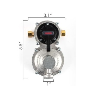Régulateur de propane pour camping-car et camping, vanne à gaz en aluminium avec tuyau et raccords, installation encastrée, gris - Product Image 3