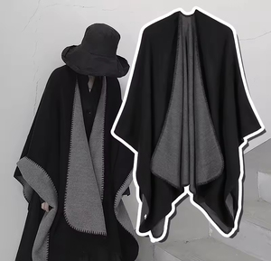 Factory Custom Women's Shawl Wrap Poncho Cape <b>Cardigan</b> Sweater <b>Open</b> <b>Front</b> Shawl for Spring Fall Winter - Product Image 3