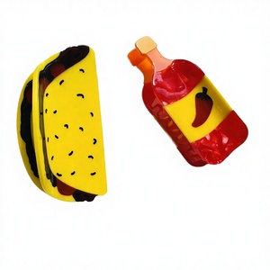 Sheshares - Pinza para el <span class=keywords><strong>pelo</strong></span> de acrílico con diseño de taco y salsa de chili |   Pinza para el Cabello Estilo Pastoral con Diseño de Tiburón - Product Image 4