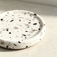 Sous-verre rond en terrazzo antidérapant et résistant à la chaleur pour la décoration de table