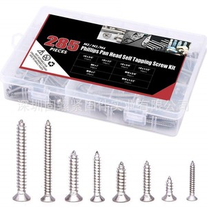 Phillips Pan Head Self Tapping Screw Kit 285pcs M2 M3 M4 Metric Stainless Steel Wood <b>Fasteners</b> - Product Image 3