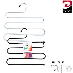Appendiabiti in plastica a forma di S Mnj, bianco e nero, per riporre vestiti - Product Image 3