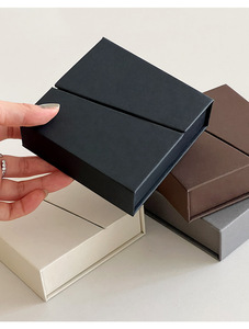 Boîte à bijoux en papier écologique <span class=keywords><strong>de</strong></span> luxe, motif carré, double porte magnétique, emballage en <span class=keywords><strong>carton</strong></span> élégant et durable - Product Image 3