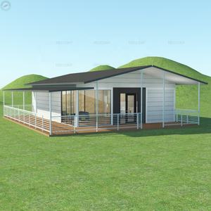 EU Standard House 154 m² 2 chambres modulaire conteneur maison avec L véranda Double Pitch toit électrique et <span class=keywords><strong>plomberie</strong></span> - Product Image 1