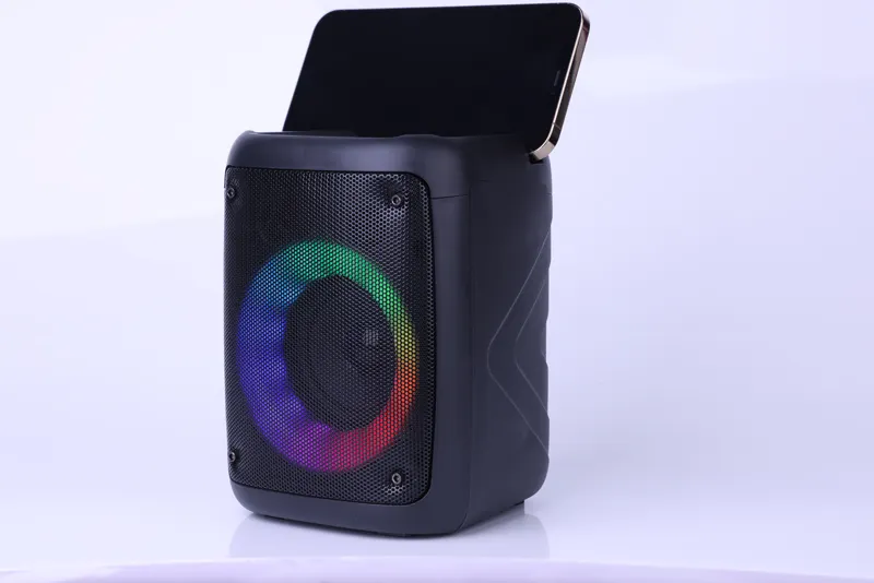 Portable Wireless Mini RGB Light Wireless Bass Karoke Speaker Portable Speaker Karaoke Build in Microphone