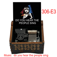 Boîte à musique Les Misérables 18 notes à remonter, mélodie 'Tu entends le peuple chanter', souvenir en bois du film, cadeaux de Noël